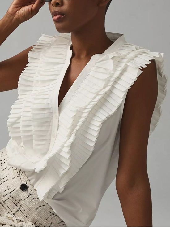 Anthropologie Tops - Anthropologie Maeve Sleeveless Ruffled Blouse